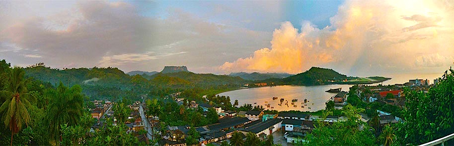 Baracoa, the bay seen from Hotel El Castillo